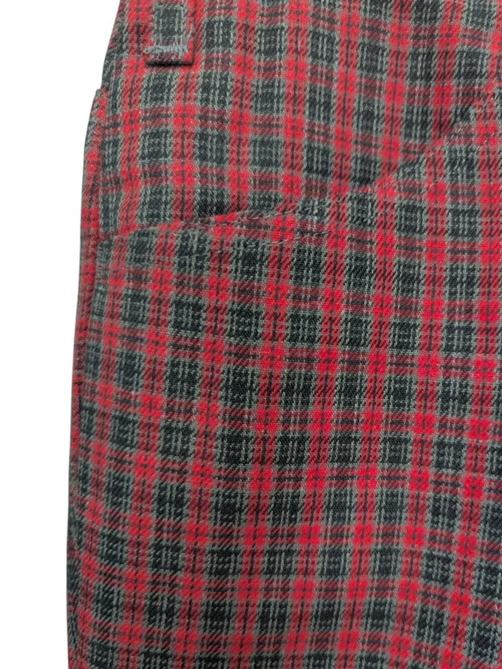 Vintage 1970s LEVI'S STA-PREST SLACKS Red PLAID Pants 30 X 32 White Tab